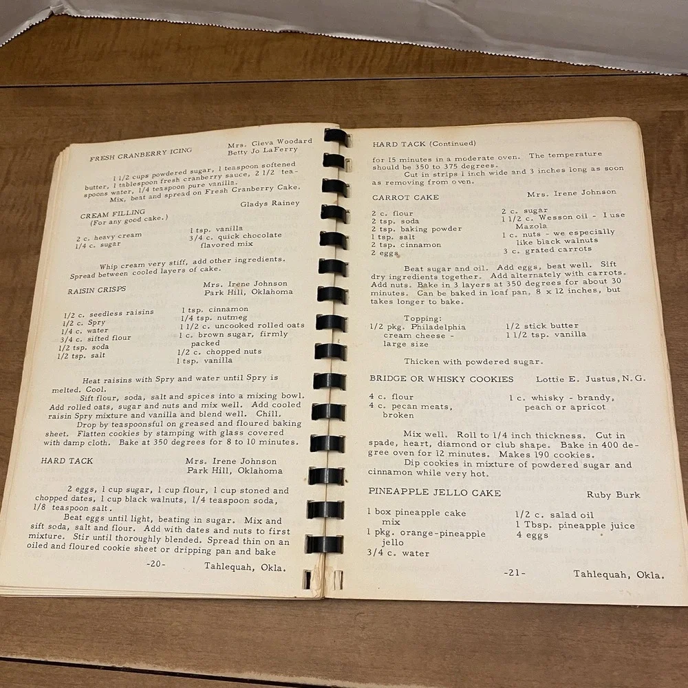 VTG 1965 Tahlequah Oklahoma Rebekah Lodge No 85 Regional Cookbook Comb Bound